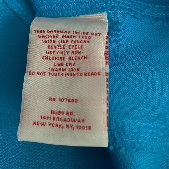 Ruby Rd. Petite Beaded Button Jacket Top | Vibrant Blue Statement Layer - Picture 9 of 9